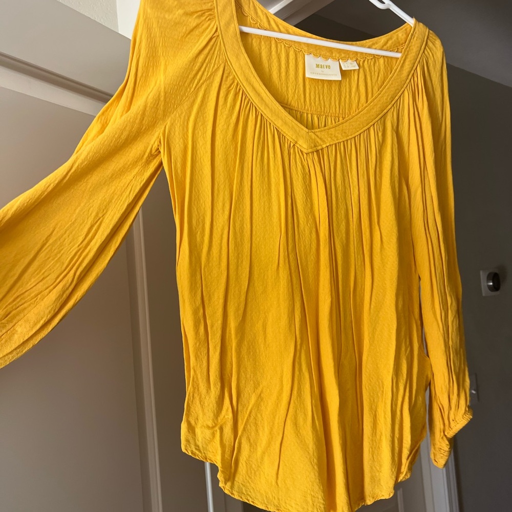 Maeve by Anthropologie Yellow Blouse